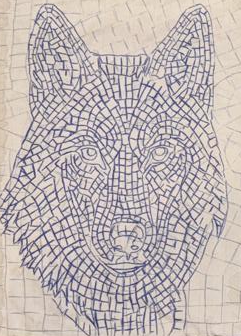 Hand-drawn design on a cloth-wrapped board