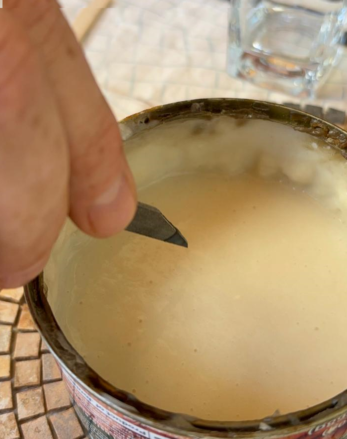 Hand-mixed paste setting bed